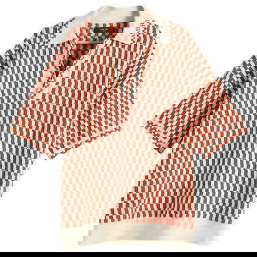 Sveter AMIRI Amiri Checkered Oversized Polo, Size Large Oranžová | AMKNPO1057-809, 1
