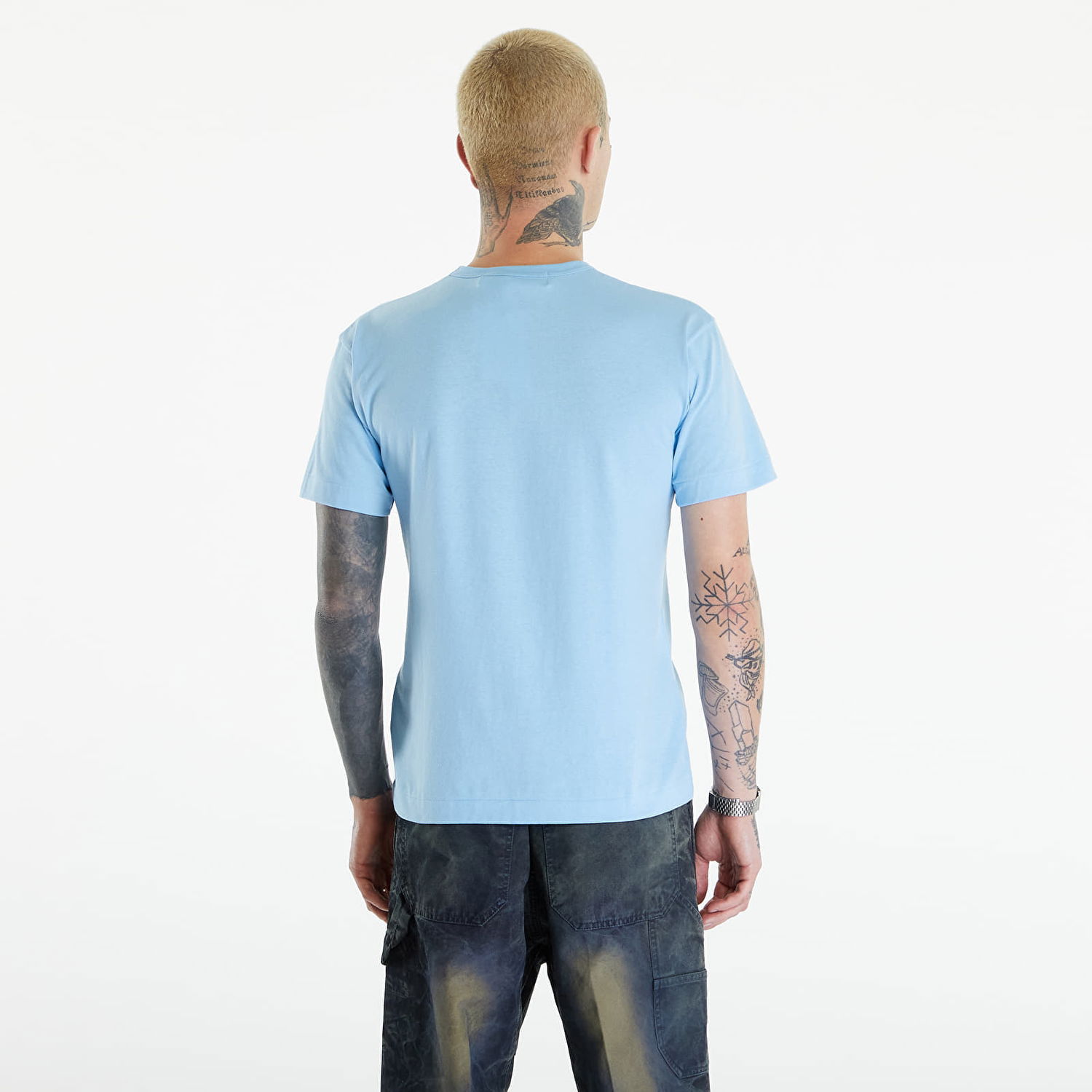 Tričko Comme des Garçons PLAY Short Sleeve Logo Print T-Shirt UNISEX Blue Modrá | AZT274 blue, 1