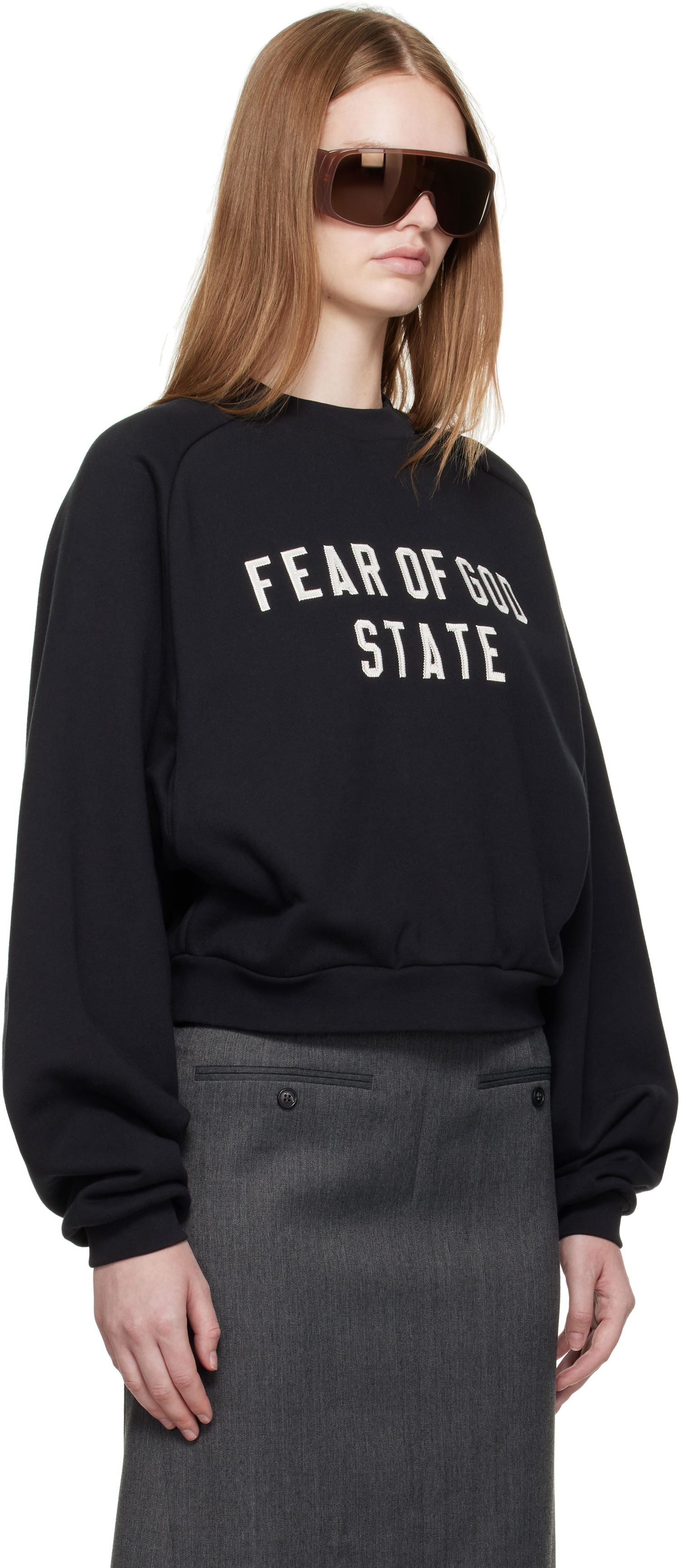 Mikina Fear of God Fear of God ESSENTIALS Fleece Raglan Crewneck Sweatshirt Čierna | 192SP257830FW, 1