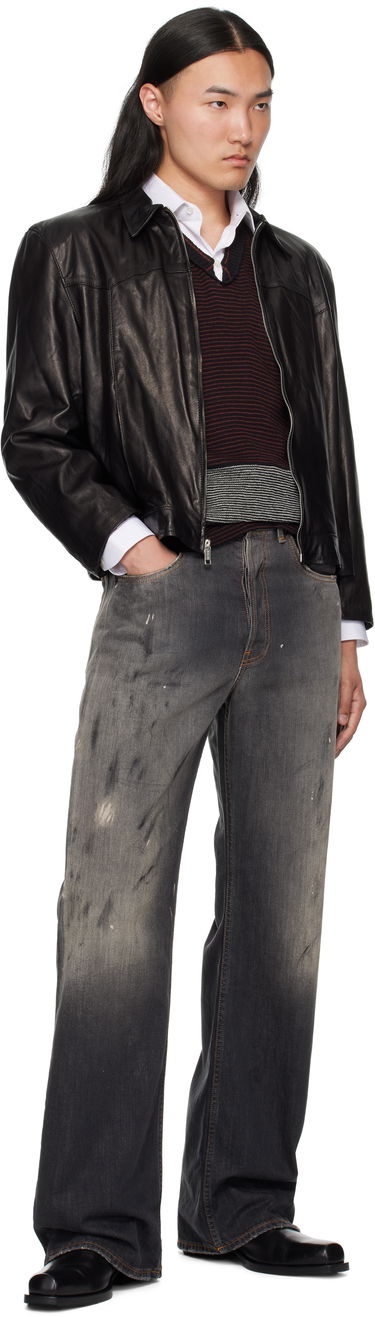 Bunda Enfants Riches Déprimés Enfants Riches Déprimés Western Sharp Shoulder Leather Jacket Čierna | 030-509, 3