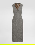 Dolce & Gabbana Dotted Wool Blend Midi Dress