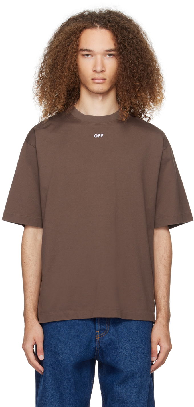 Tričko Off-White Brown Arrow Emb Skate T-Shirt Hnedá | OMAA120S24JER0042801, 0