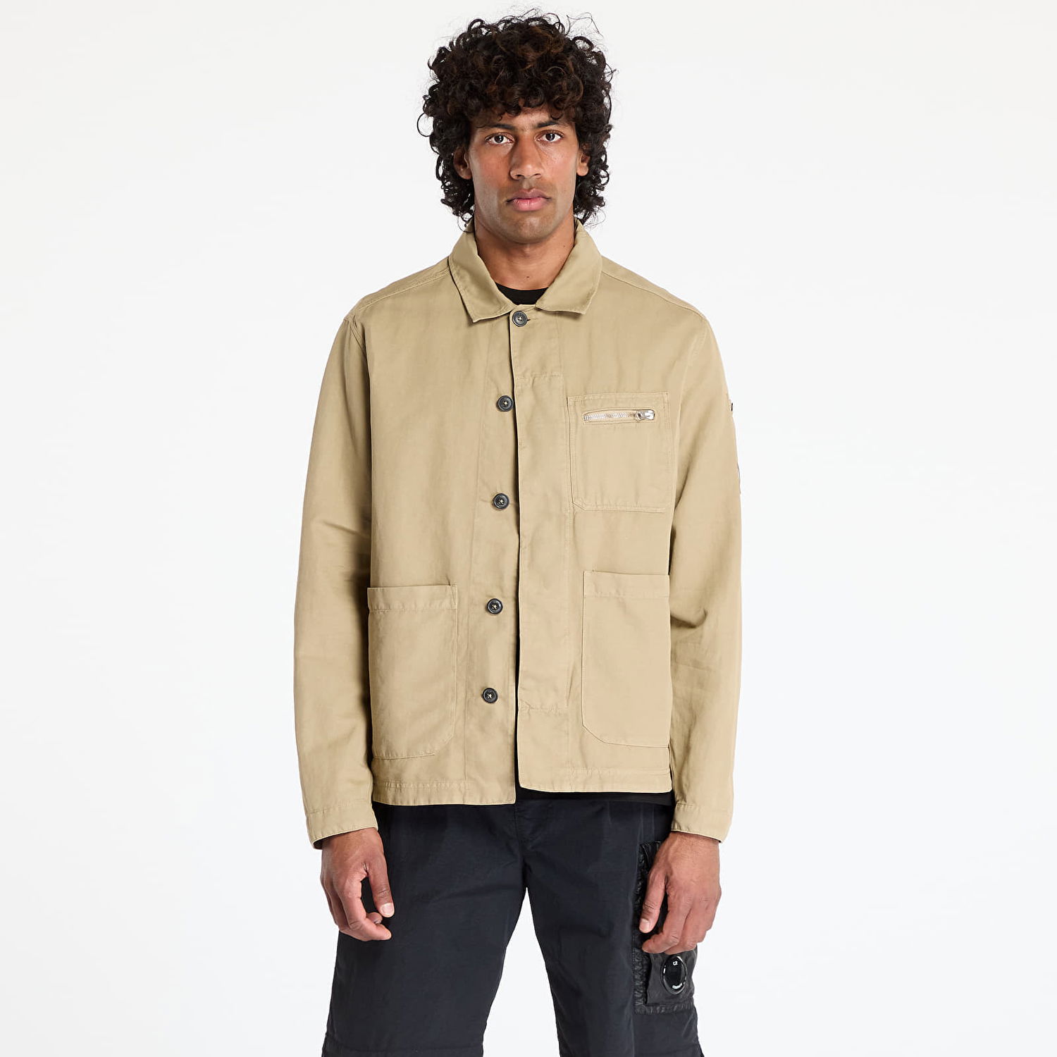 Bunda C.P. Company C.P. Company Cotton/Linen Overshirt Béžová | 18CMOS200A006273G-305, 0