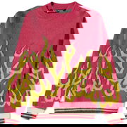 Flames Intarsia Crewneck