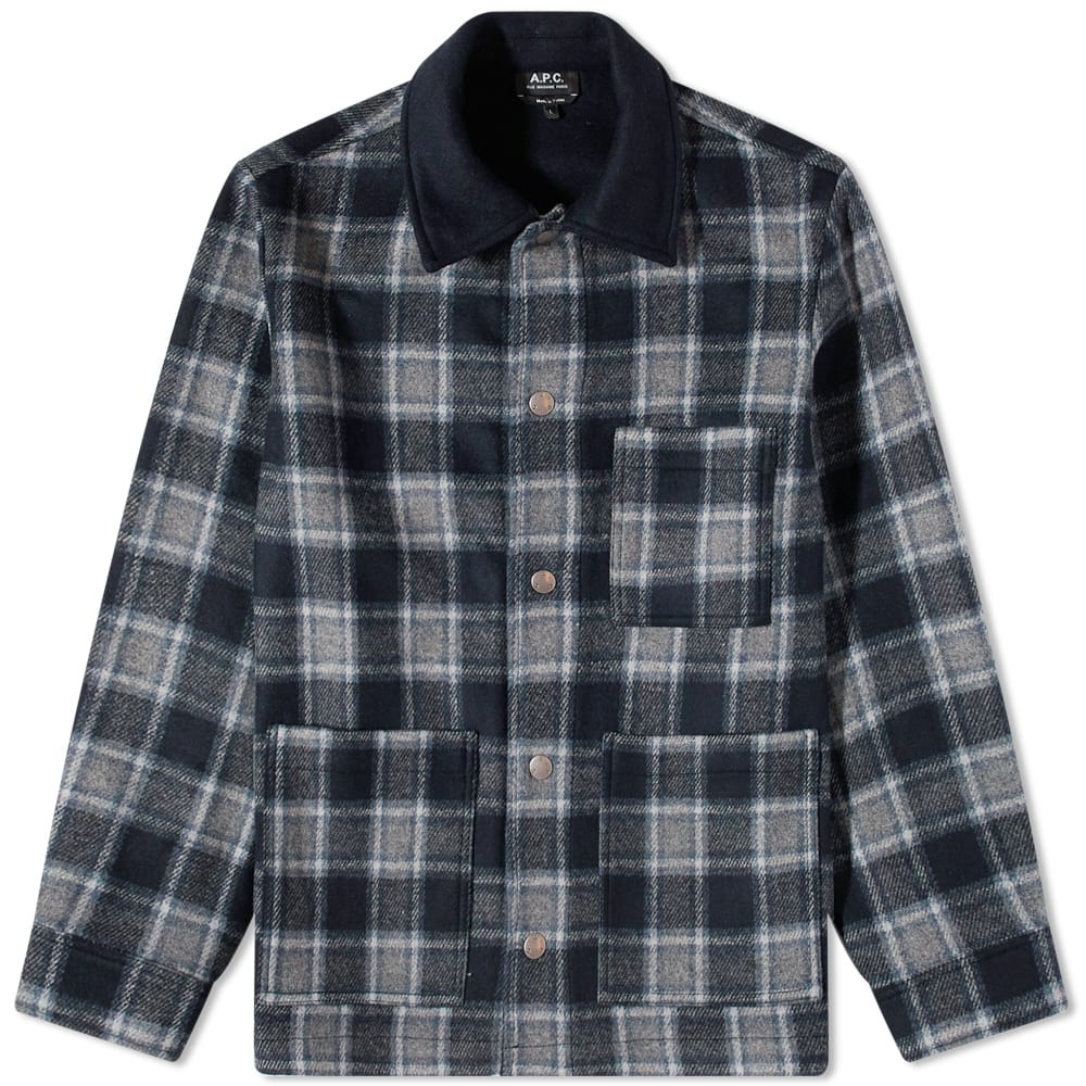 Bomber bunda A.P.C. New Emile Check Wool Work Šedá | WOANP-H02760-IAK, 0