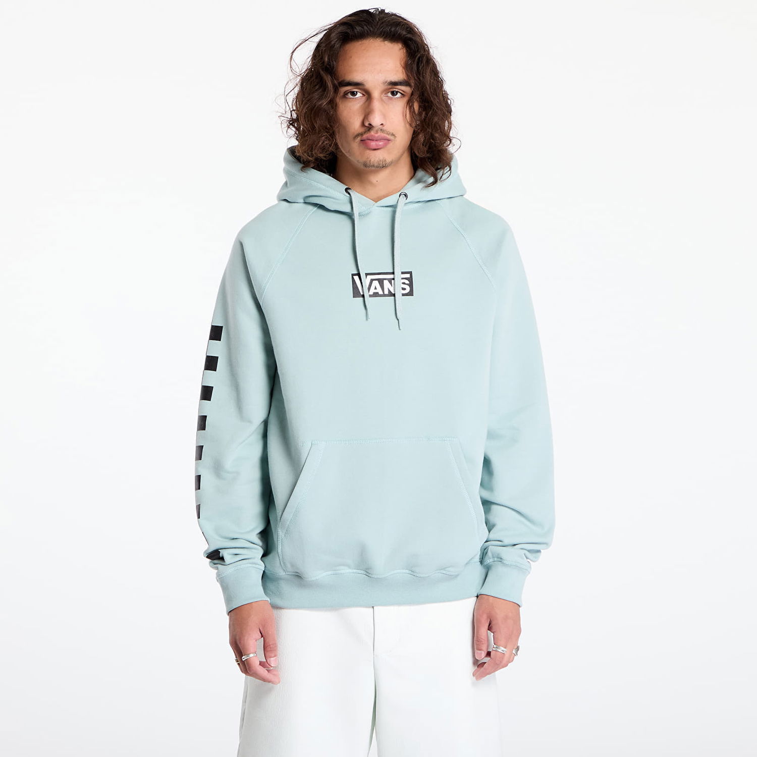 Mikina Vans Boxed Pullover Gray Mist Tyrkysová | VN000HP1M8I1, 0
