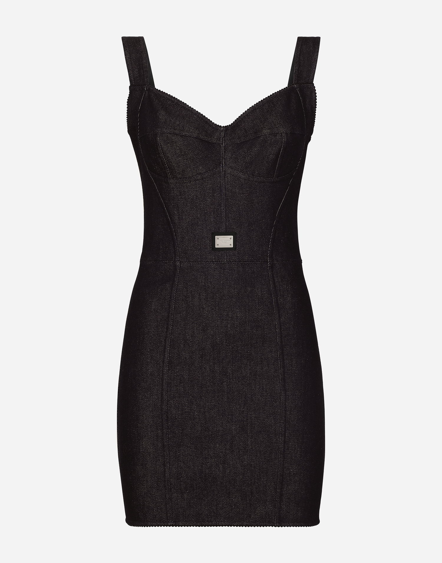 Šaty Dolce & Gabbana Cotton Denim Corset Dress Čierna | F63G8DG8LT2S9001, 0