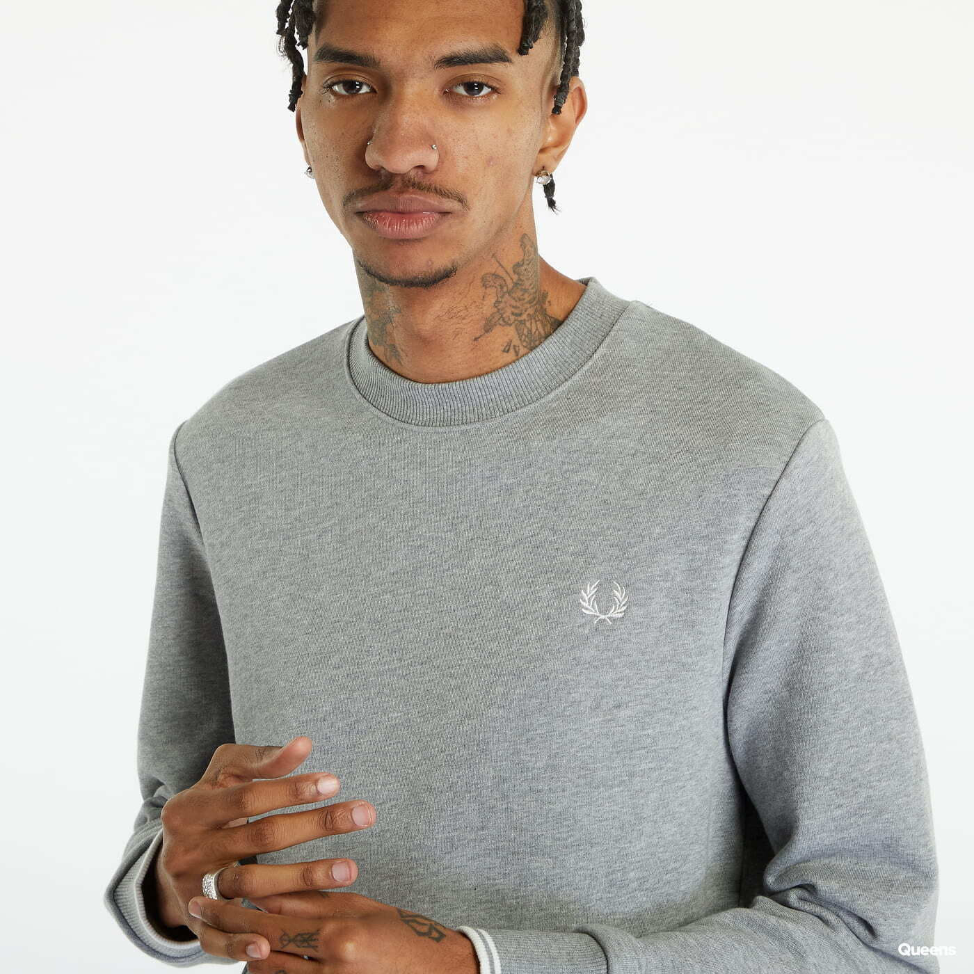 Mikina Fred Perry Crew Sweat Šedá | M7535-420, 1