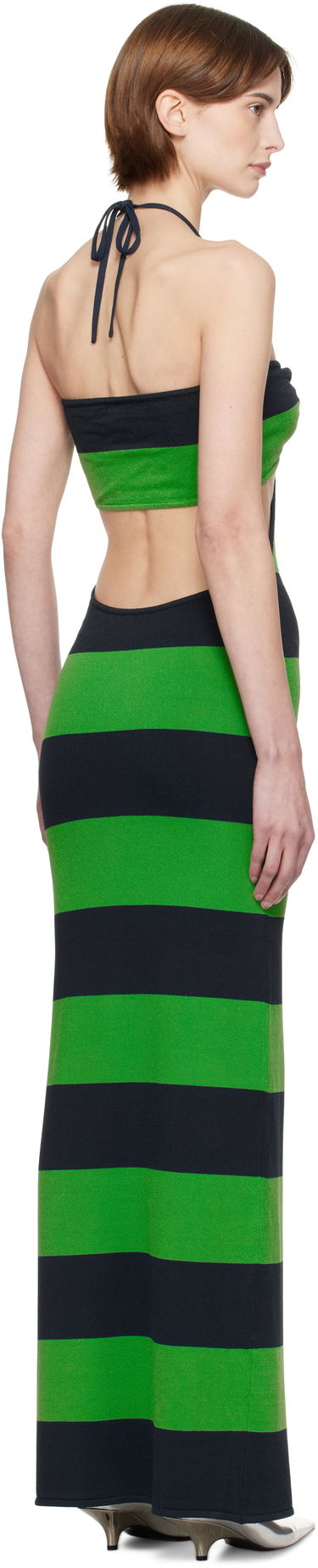 Šaty Coperni Coperni Knitted Striped Halter Maxi Dress Zelené | COPML135SY3010, 2