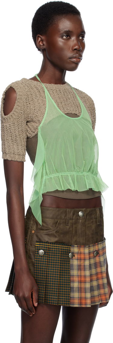 Sukňa Andersson Bell Andersson Bell Cut-Out Knit Top and Plaid Mini Skirt Set Zelené | atb1315w, 1