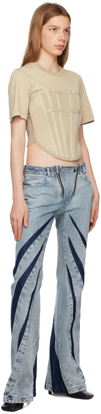Tričko Dion Lee Dion Lee Corset T-Shirt Béžová | C3097P23, 3