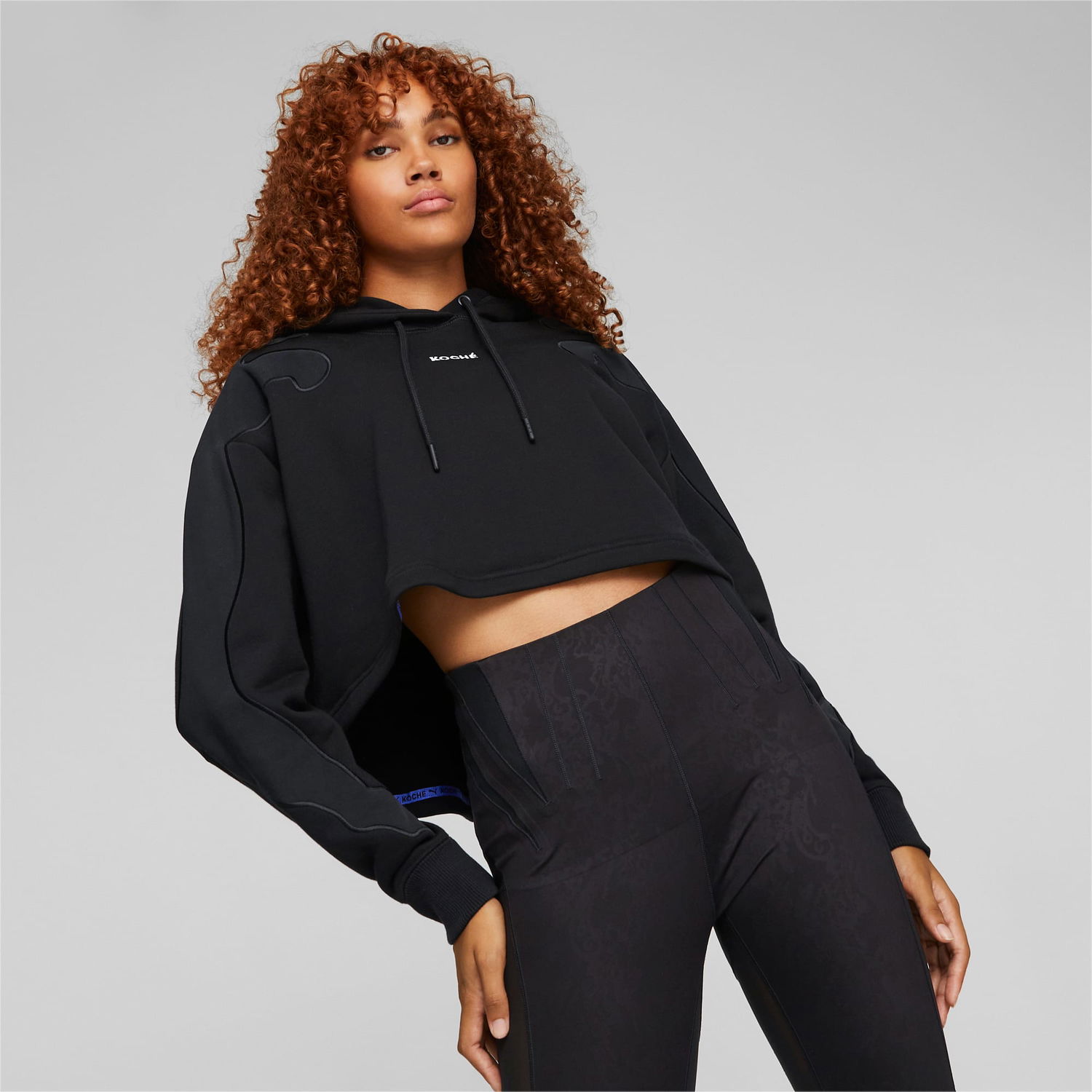Mikina Puma x KOCHÉ Cropped Hoodie Čierna | 535986_01, 0