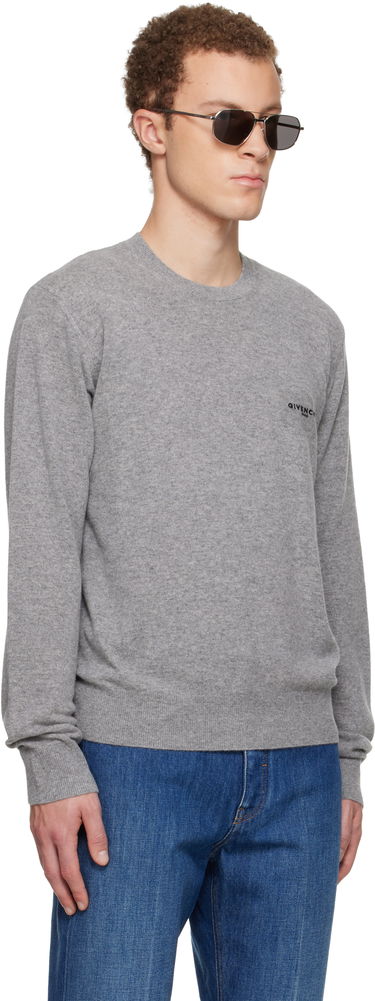 Sveter Givenchy Wool & Cashmere Embroidered Sweater Šedá | BM90W94YP3055, 1