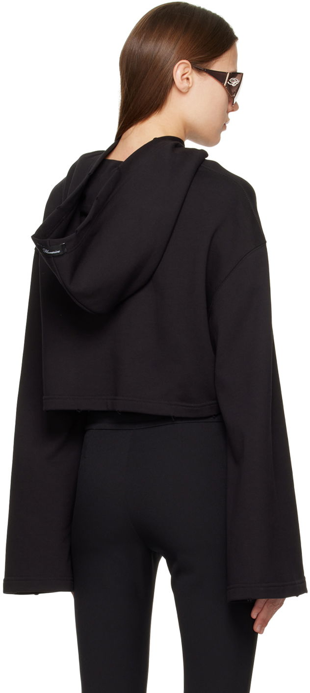 Blumarine Cropped Embellished Hoodie