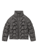 Geometric Quilted High-Neck Puffer Jacket