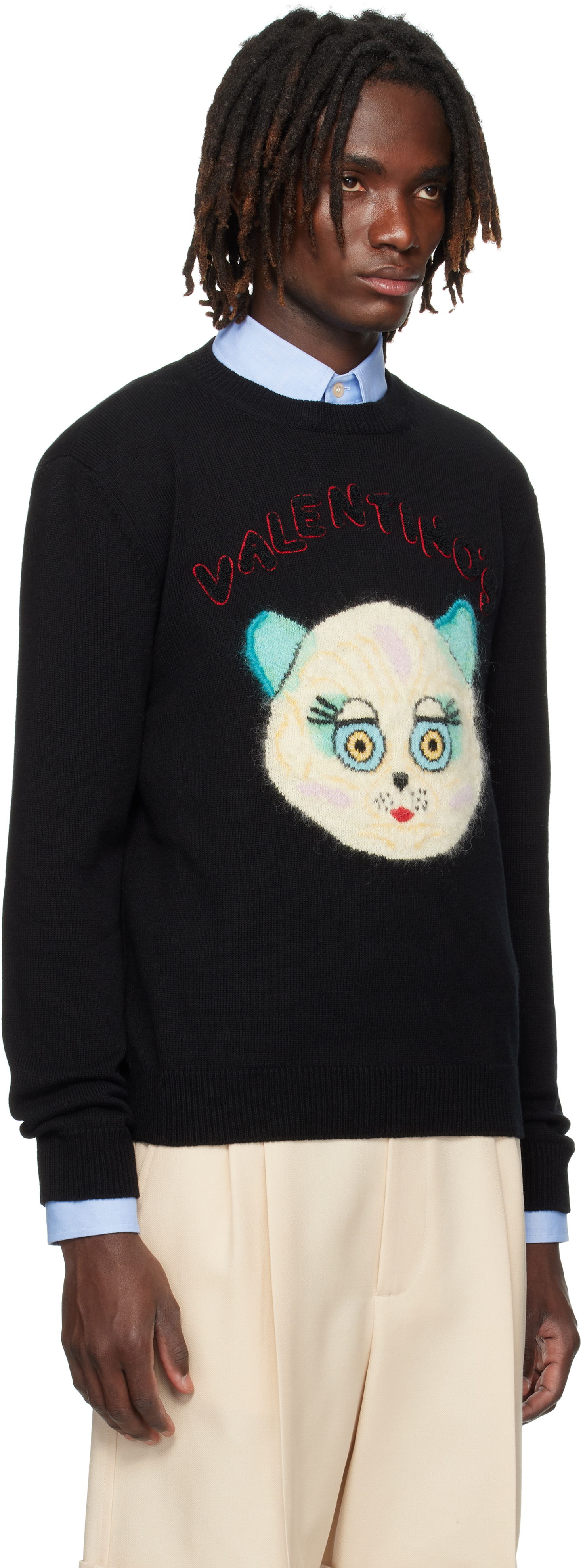 Sveter Valentino Valentino 'Le Chat De La Maison' Patch Sweater Čierna | 7V3KC35IB2V, 1