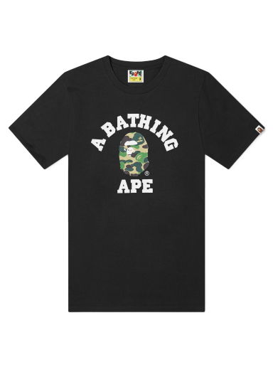 Tričko BAPE ABC Camo College T-Shirt Black/Green Čierna | 001TEJ301005M-BLKGRN