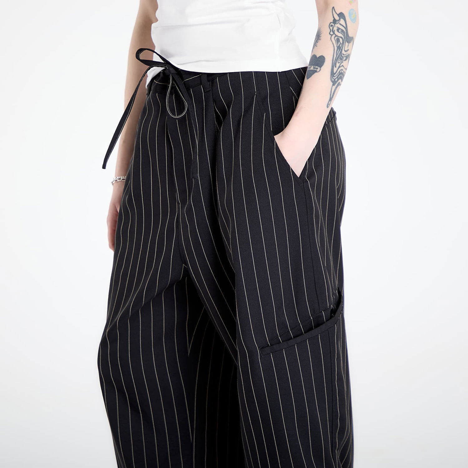 Nohavice Y-3 Y-3 Pinstripe Ut Straight Leg Trousers Čierna | KG6003, 1