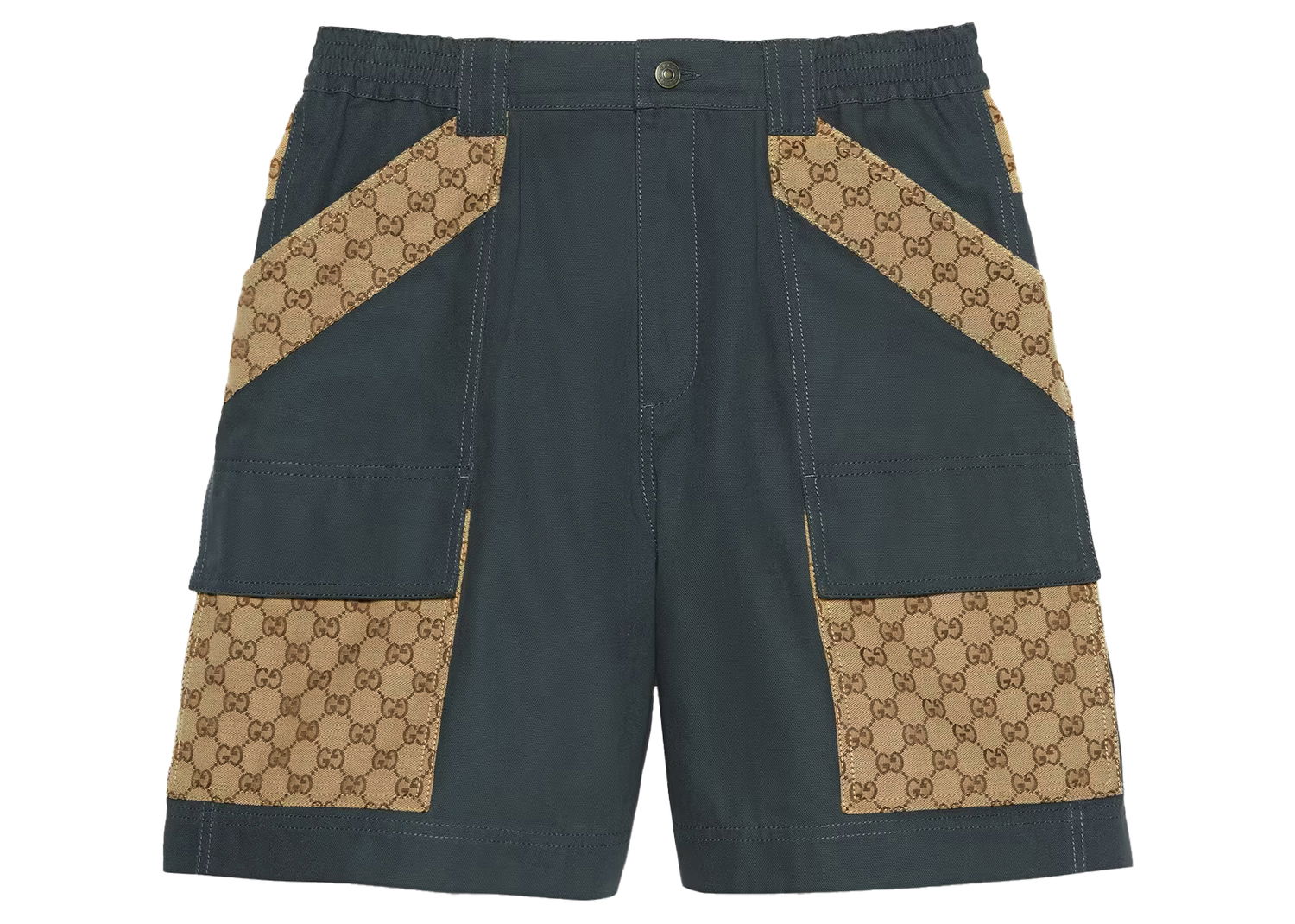 Šortky Gucci Cotton Canvas Bermuda GG Insert Shorts Šedá | 742850 XDCEY 1168, 0