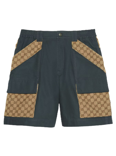 Šortky Gucci Cotton Canvas Bermuda GG Insert Shorts Šedá | 742850 XDCEY 1168