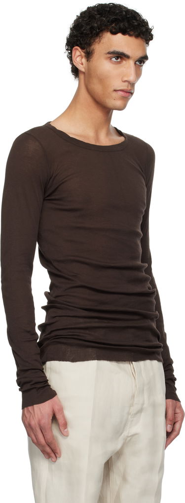 Sveter Rick Owens Rick Owens Hollywood Rib Long Sleeve T-Shirt Hnedá | RU01E5250 MR, 1