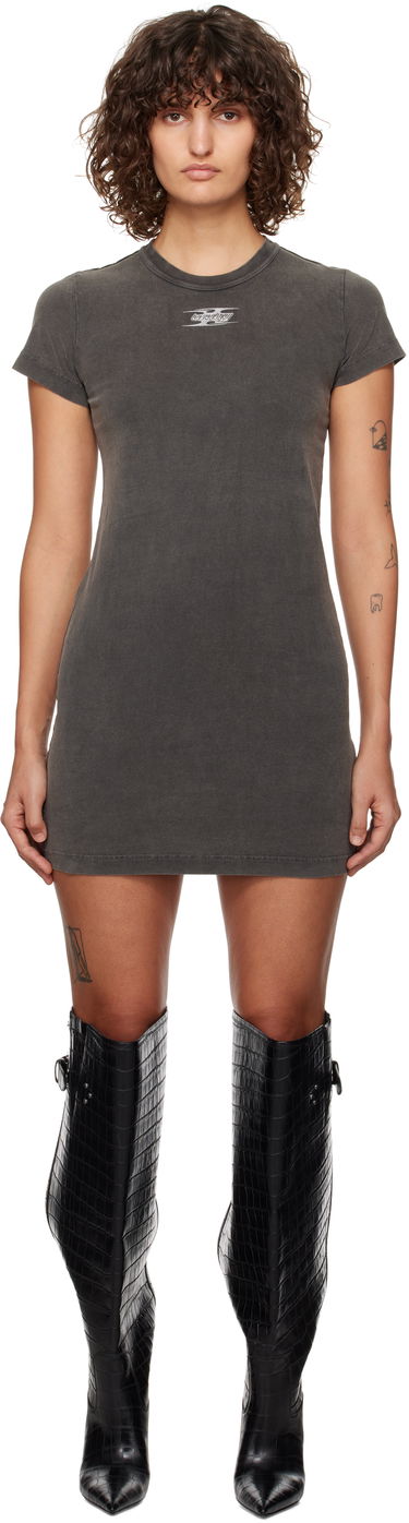 Šaty Alexander Wang Logo-Embossed Mini Dress Šedá | 4CC4246283, 0