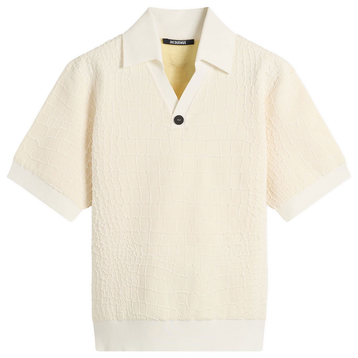 Polo tričko Jacquemus Jacquemus Croc Effect Compact Polo Shirt Béžová | 25E255KN527-2429-110, 0