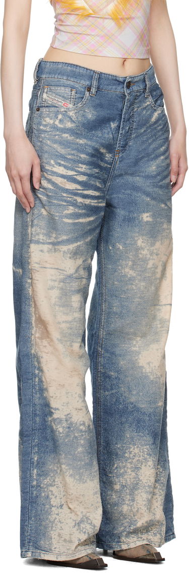 Džínsy Diesel Bleached High-Rise Wide-Leg Jeans Modrá | A16977 068RE, 1