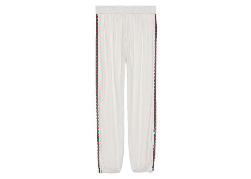 Tepláky Gucci Interlocking G Embroidery Track Pants White Biela | 690472 Z8AXZ 9743