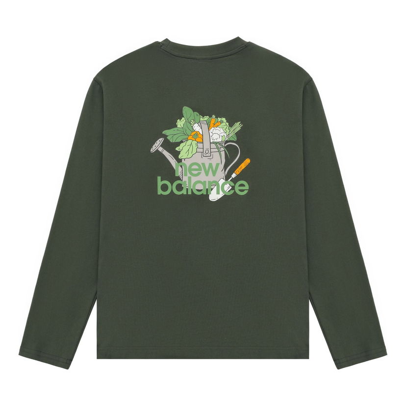 Mikina New Balance Graphic Print Long Sleeve T-Shirt Zelené | AMT31329-DON