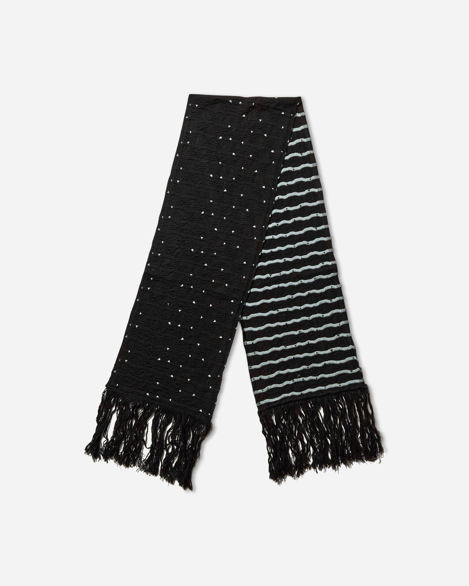 Šál KIKO KOSTADINOV Tarr Night Sky Textured Patterned Scarf with Fringe Čierna | KKAW25KN09 112, 0