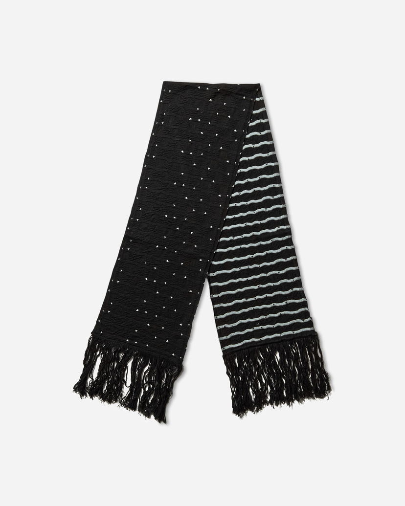 Šál KIKO KOSTADINOV Tarr Night Sky Textured Patterned Scarf with Fringe Čierna | KKAW25KN09 112