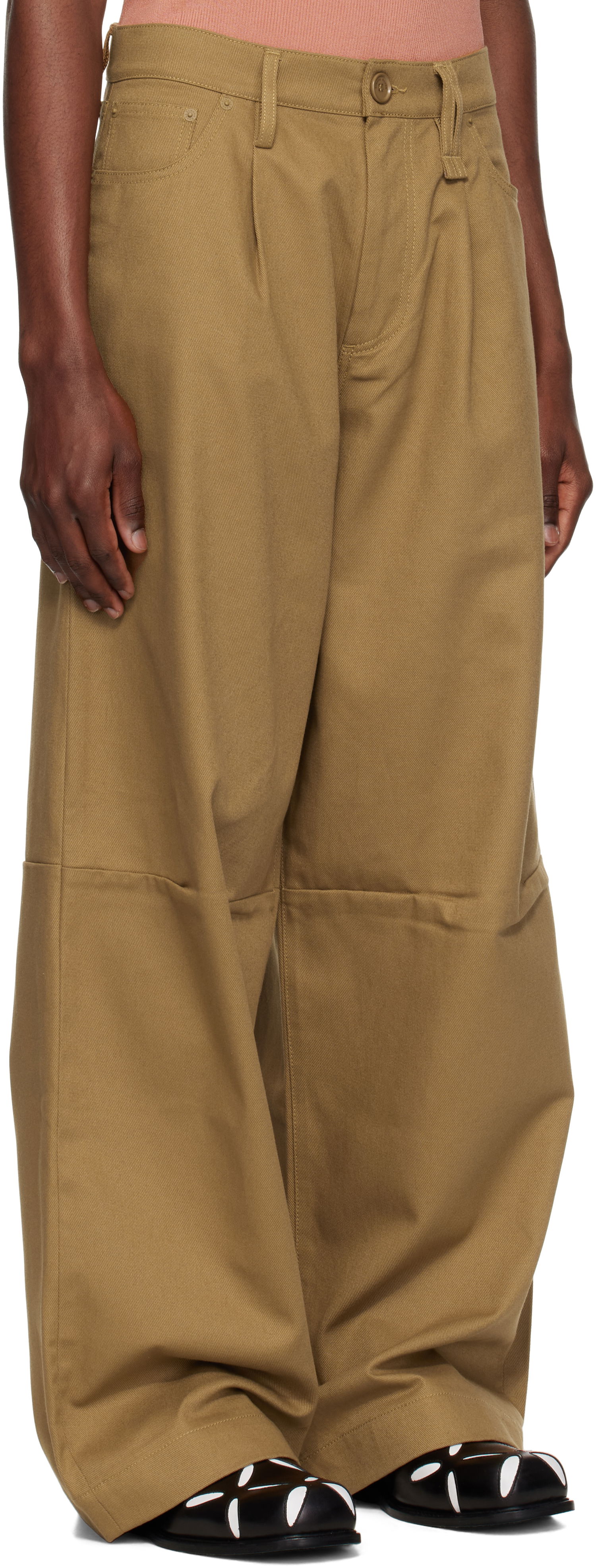 Nohavice Simone Rocha Simone Rocha Embellished Puddle Trousers Hnedá | 4131B 1074, 1