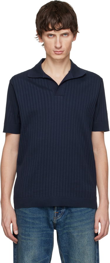 Polo tričko Paul Smith Paul Smith Ribbed Cotton Open-Collar Polo Navy | M1R-629Z-T02744-47, 0