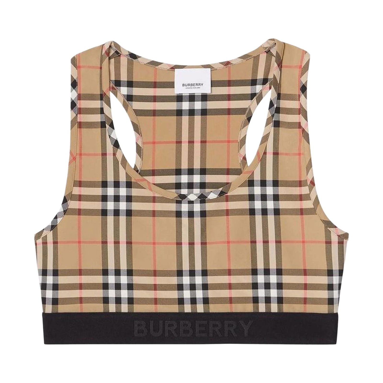 Logo Detail Vintage Check Bra Top