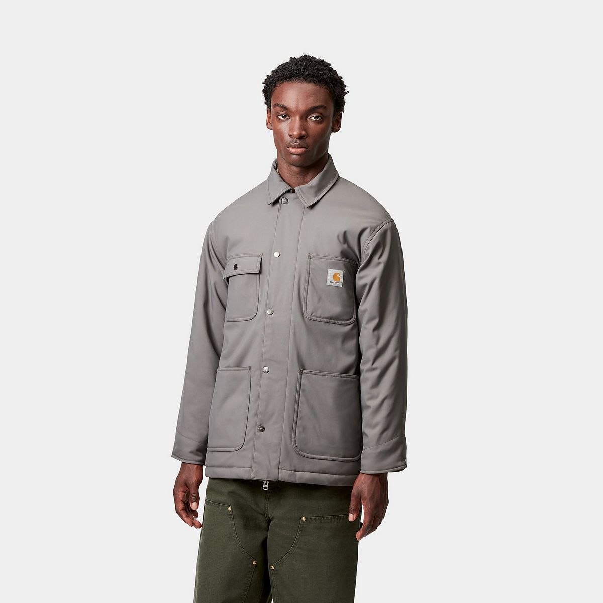 Kabáty Carhartt WIP Carhartt WIP Leroy Chore Coat Šedá | I035343_7, 1