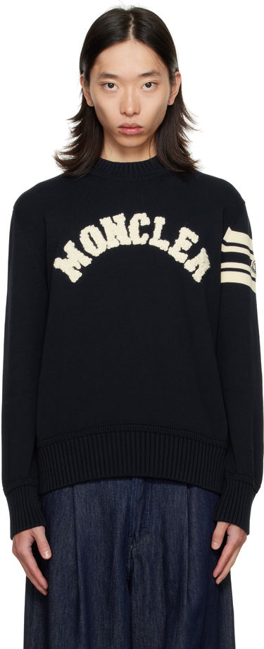 Sveter Moncler Crewneck Sweater with Logo Čierna | K20919C00009M1367, 0