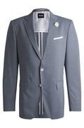 Slim-Fit Patterned Wool-Blend Suit Jacket