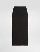 Dolce & Gabbana Wool Crepe Calf-Length Pencil Skirt