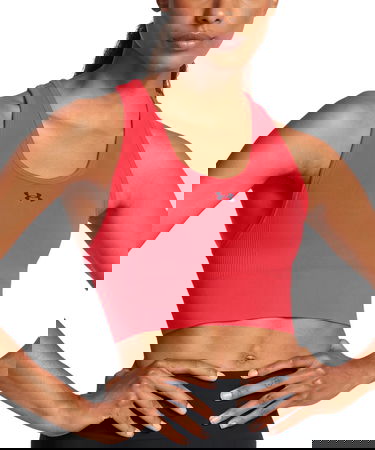Podprsenka Under Armour Seamless Mid Bra Červená | 1384419-713, 0