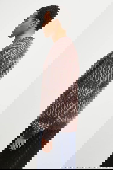 Sveter Needles Geometric Mohair Blend Cardigan Hnedá | RW357, 1