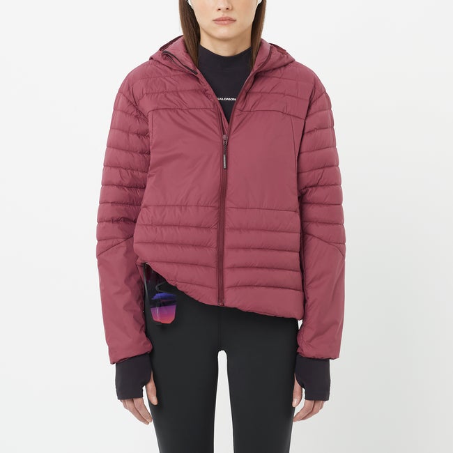 Prešívaná bunda Salomon Hooded Puffy Jacket Vínová | LC2617300, 0