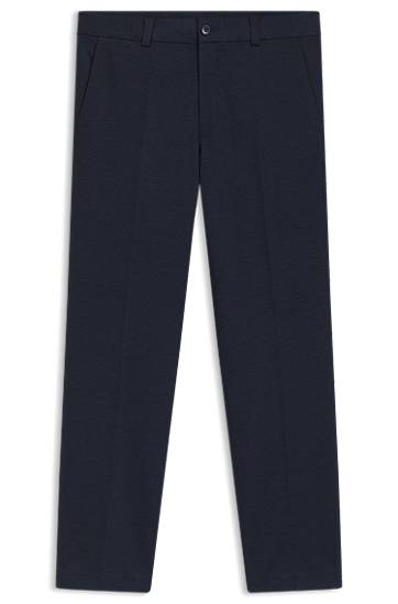 Nohavice BOSS Extra Slim Fit Micro-Print Stretch Jersey Trousers Navy | 50544601, 0
