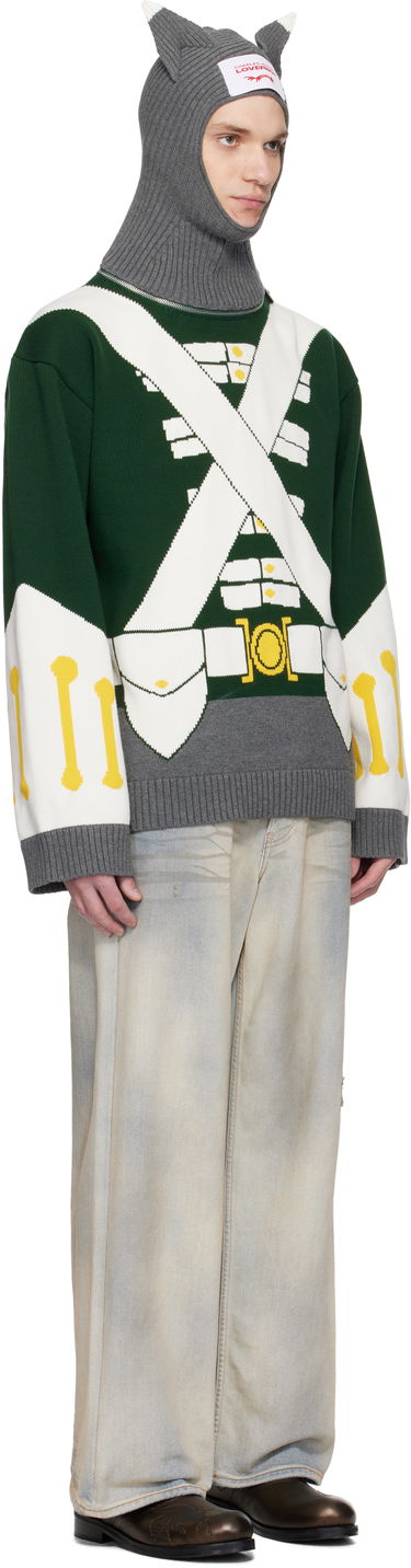 Sveter Charles Jeffrey Loverboy Charles Jeffrey LOVERBOY Knit Balaclava and Toy Soldier Sweater Zelené | 54090101, 1