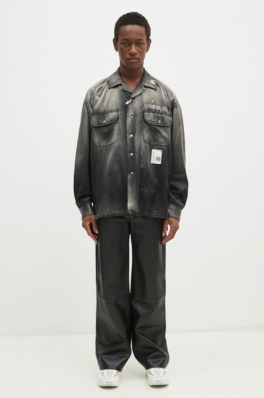 Košeľa Maison MIHARA YASUHIRO Maison MIHARA YASUHIRO Relaxed Fit Bleached Long Sleeve Satin Shirt Šedá | J13SH183, 5