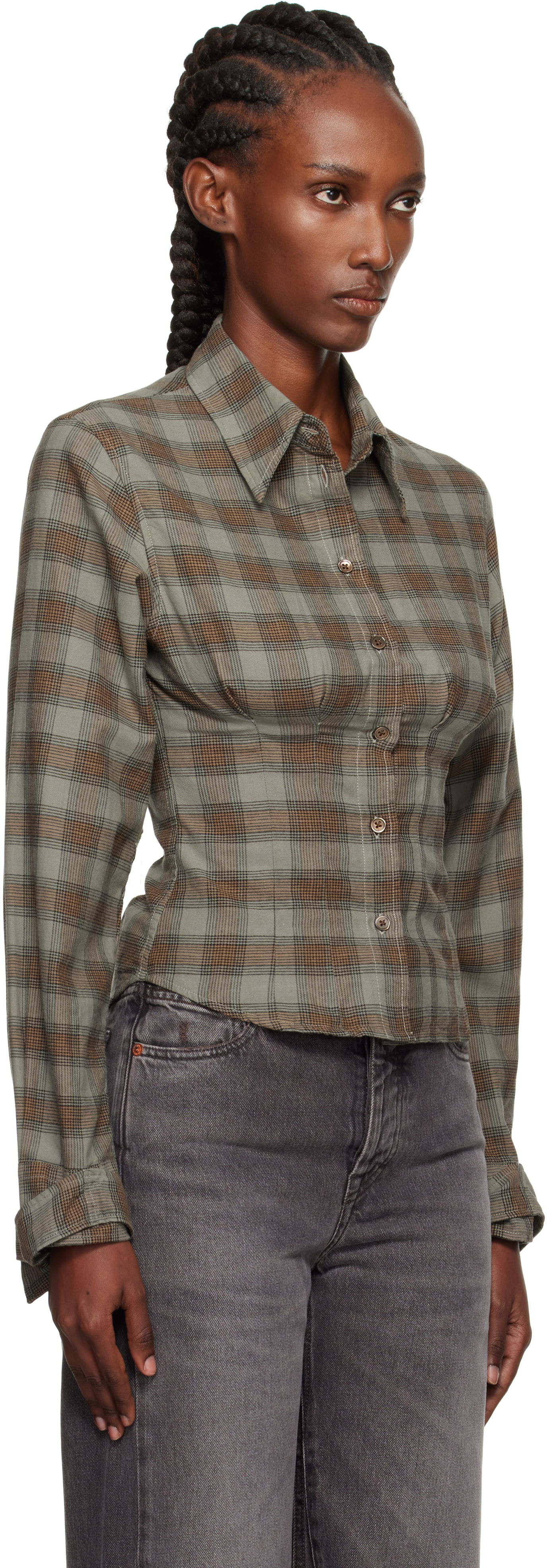Košeľa OUR LEGACY Our Legacy Envelop Plaid Shirt Zelené | W4252EI, 1