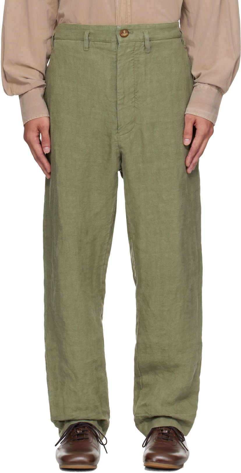 Nohavice Vivienne Westwood Vivienne Westwood Cruise Cropped Trousers Zelené | 2F01000L-W012E-