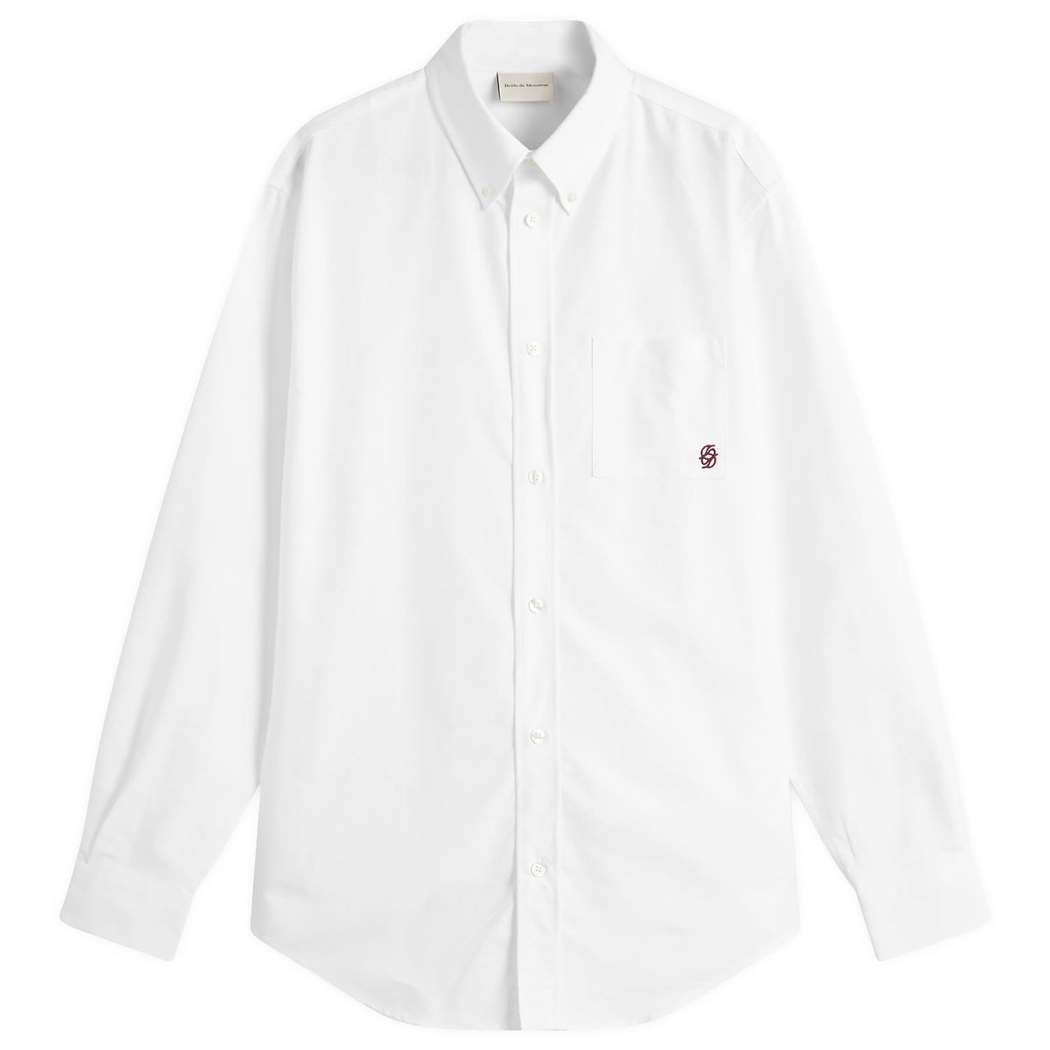 Košeľa Drôle de Monsieur Oxford Cotton Shirt, Size Large Biela | H-SH240-CO225-WT, 1
