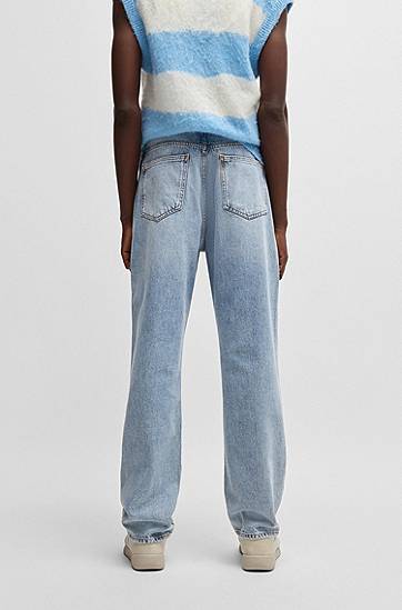 Džínsy BOSS Baggy-Fit Heavyweight Cotton Denim Jeans Modrá | 50511893, 1