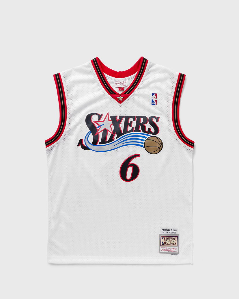 Dres Mitchell & Ness NBA SWINGMAN JERSEY PHILADELPHIA 76ERS ALL STAR 2002-03 ALLEN IVERSON #6 Biela | SMJY5301-P7602AIVWHIT